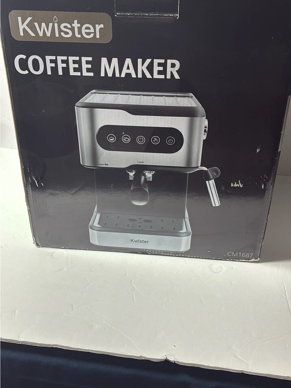Kwister Stainless Steel Espresso Machine - Black and Silver